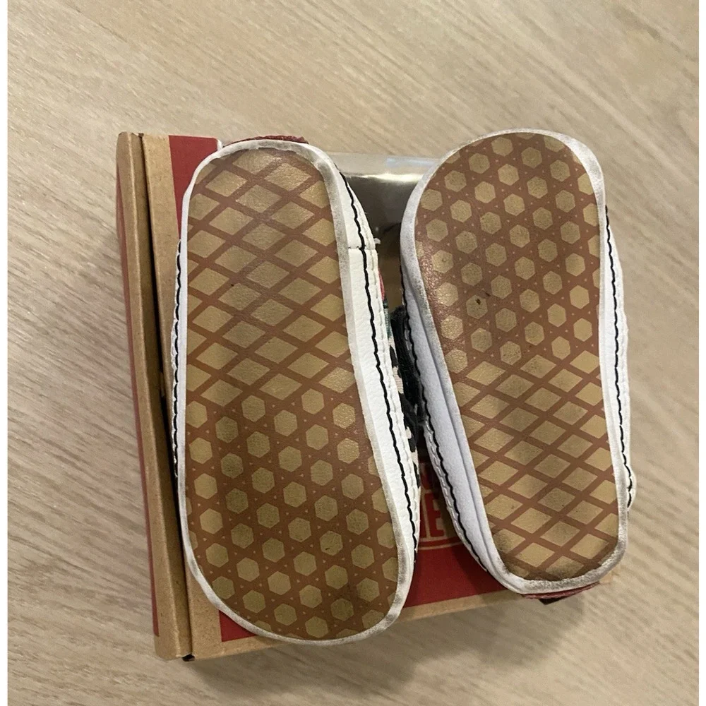 Vans‎ Infant Slip-On V Crib Leopard Floral Hook & Loop Size US 4 Infant Shoes